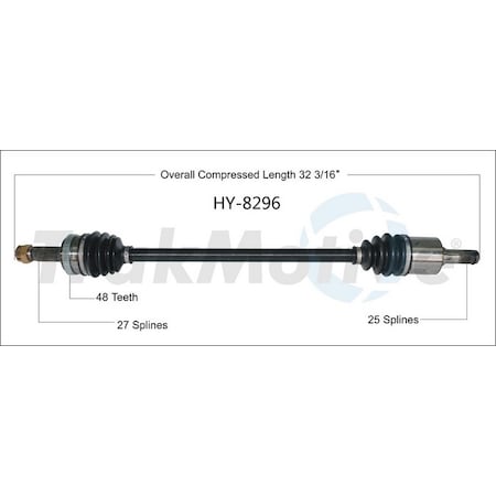 Surtrack Axle Cv Axle Shaft, Hy-8296 HY-8296